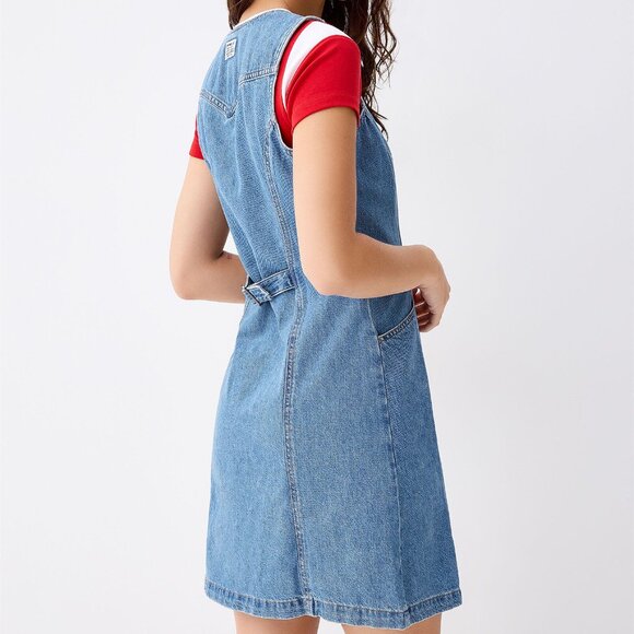 Levi's buttoned denim sleeveless dress with pockets 100% cotton - Picture 2 of 3